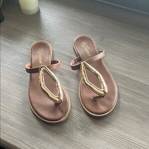 Glamour Gold and Brown Sandals